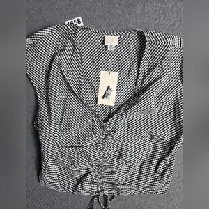 A New Day Black and White Gingham Blouse XS. Old Money. East Coast. Y2K
